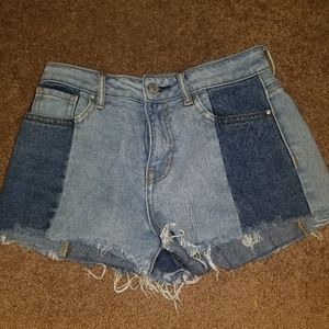 NEW Pacsun Women's Denim Blocked Shorts 24